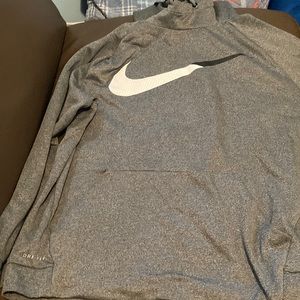 Grey nike pull over hoodie